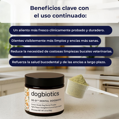 Aliento Fresco, Encías Sanas y Dientes Limpios gracias a DE-01™ Dental Dogbiotics