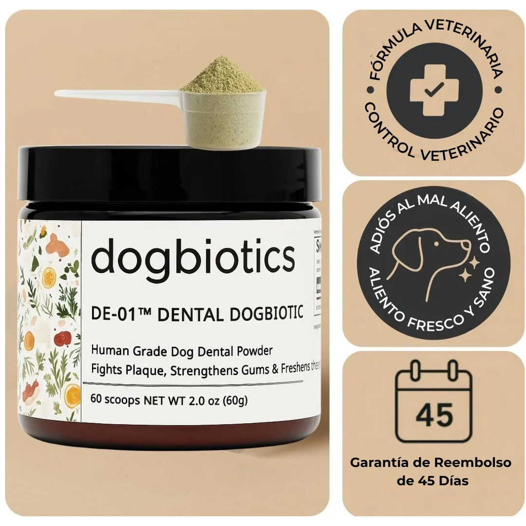 Aliento Fresco, Encías Sanas y Dientes Limpios gracias a DE-01™ Dental Dogbiotics